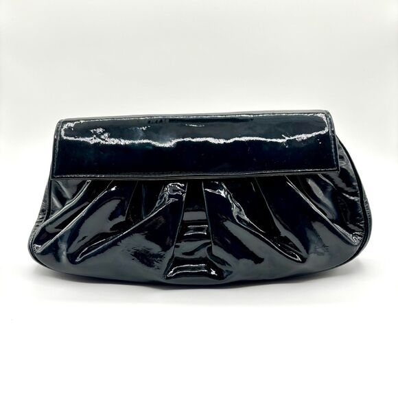 Rare LAI Patent Leather Clutch | Blue/Green Color w Metallic Gold Interior | Y2K - Picture 1 of 15